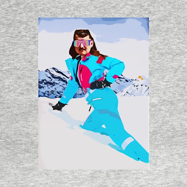 ski suit Mullet moustache retro vintage skiing 80's by Captain-Jackson
